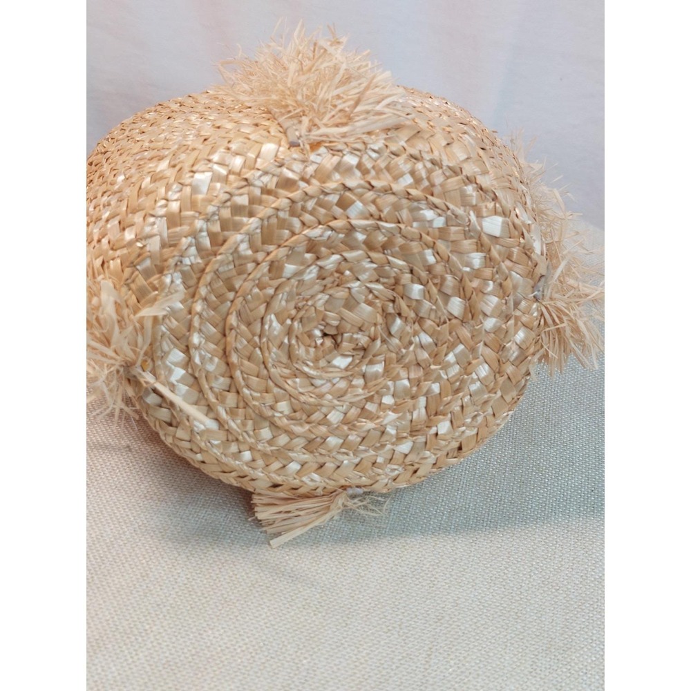 Summer Beach Bag Tuckernuck Woven Straw Tortoise Ring Handles Raffia Luxury - Picture 6 of 16